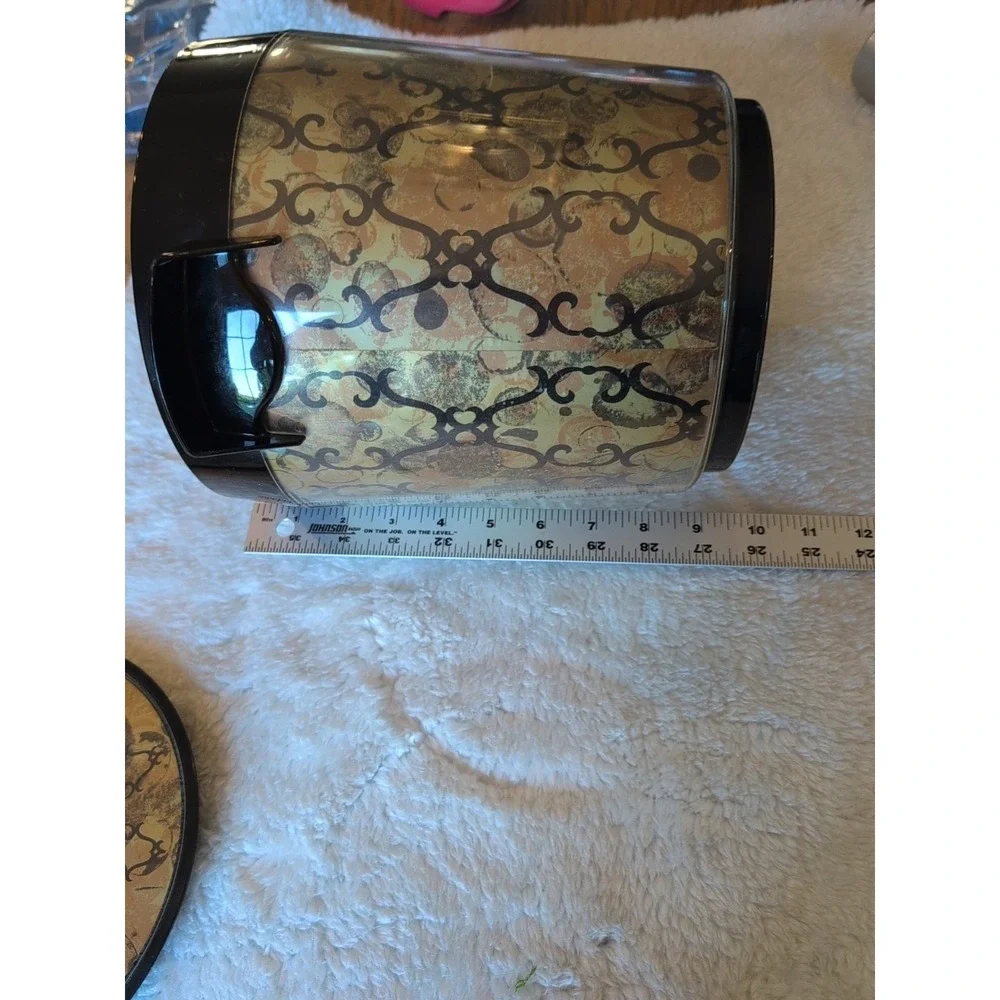 Vintage Thermo Serv Gold Black Insulated West Bend‎ Ice Bucket Made in USA 9.5